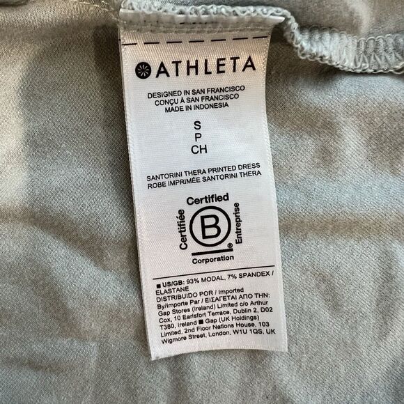 ATHLETA Santorini Thera Printed Dress Ripple Marble Gray Sleeveless Size Small - Picture 6 of 8